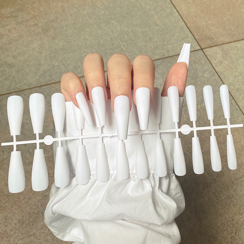 Móng Tay Giả Dài Màu Đỏ Hồng Chất Lượng Cao
