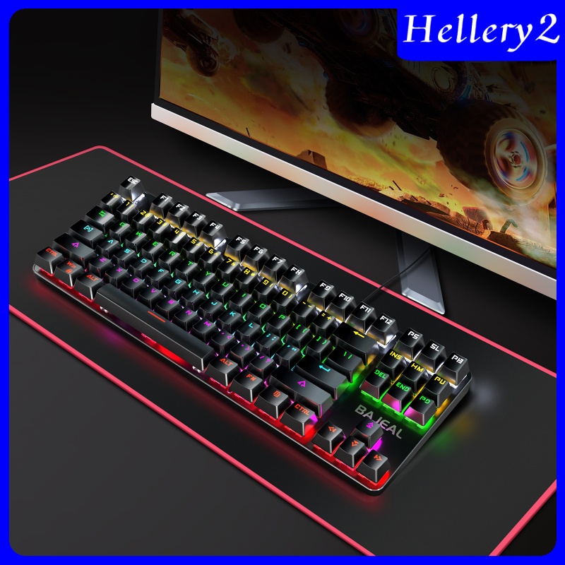 Gaming Mini Compact 87 Keys Wired Mechanical Keyboard LED USB for Gamer