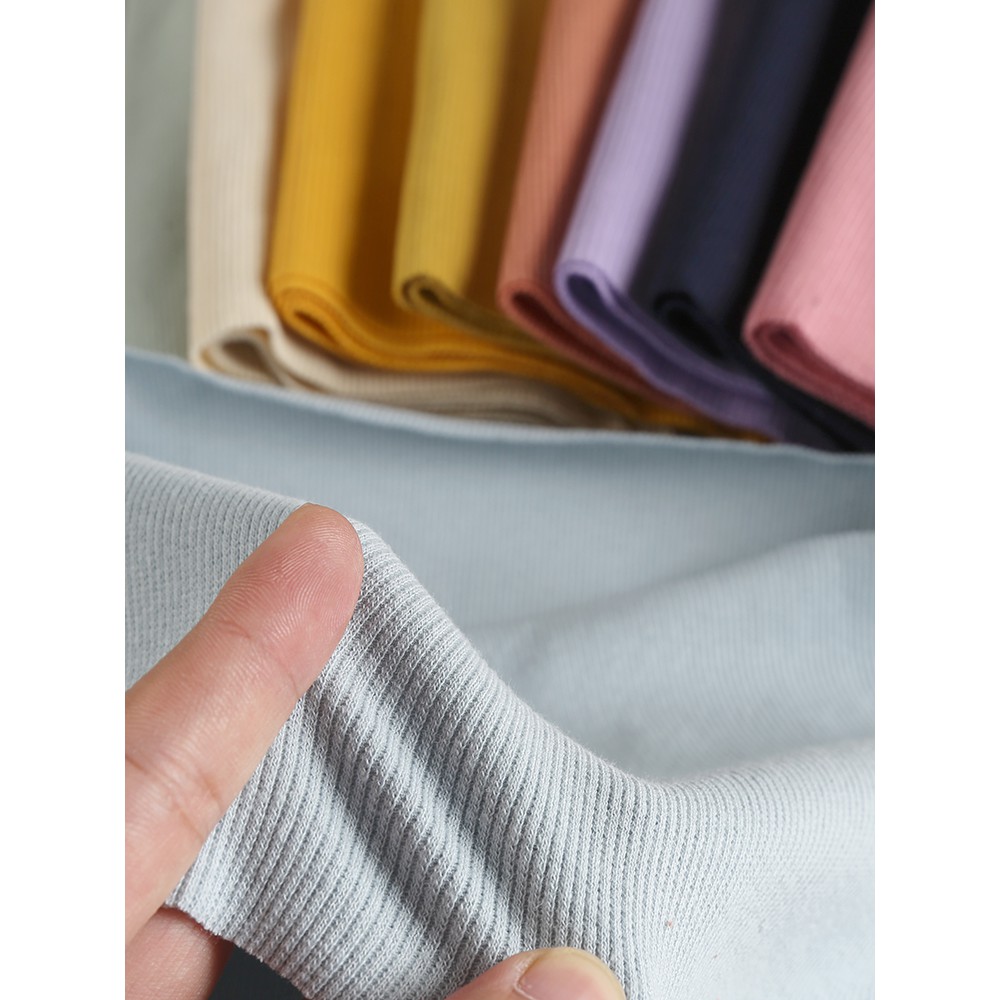 Vải Cotton Spandex Mỏng Co Giãn Cao 2x2 Màu Trơn Dùng May Cổ Áo Lycra