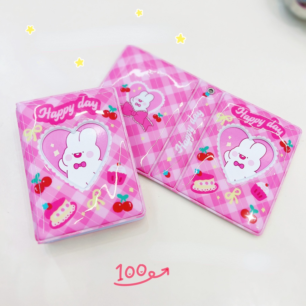 Album Ảnh 3 Inch Hình Gấu Dễ Thương Kèm 20 Túi Đựng Chất Liệu PVC
