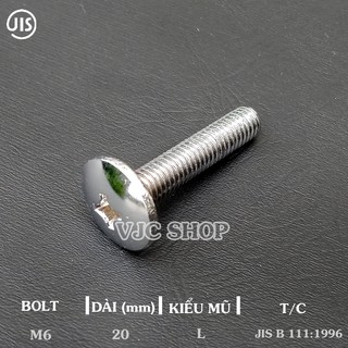 5 cái Bulong đặc biệt M6-20L màu sáng