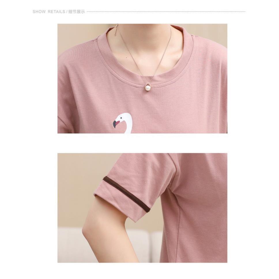 [Mã WABOOM giảm 15% đơn 99k] [XẢ KHO] BỘ ĐỒ NỮ MẶC NHÀ QUẦN CỘC HỌA TIẾT CHIM HỒNG HẠC LC05 | BigBuy360 - bigbuy360.vn