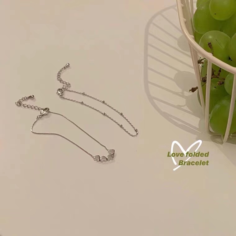 Vòng Đeo Tay Hai Mảnh Hình Trái Tim Nhỏ Cá Tính Ngọt Ngào Cá Tính Chất Lượng Cao Cho Nữ | BigBuy360 - bigbuy360.vn