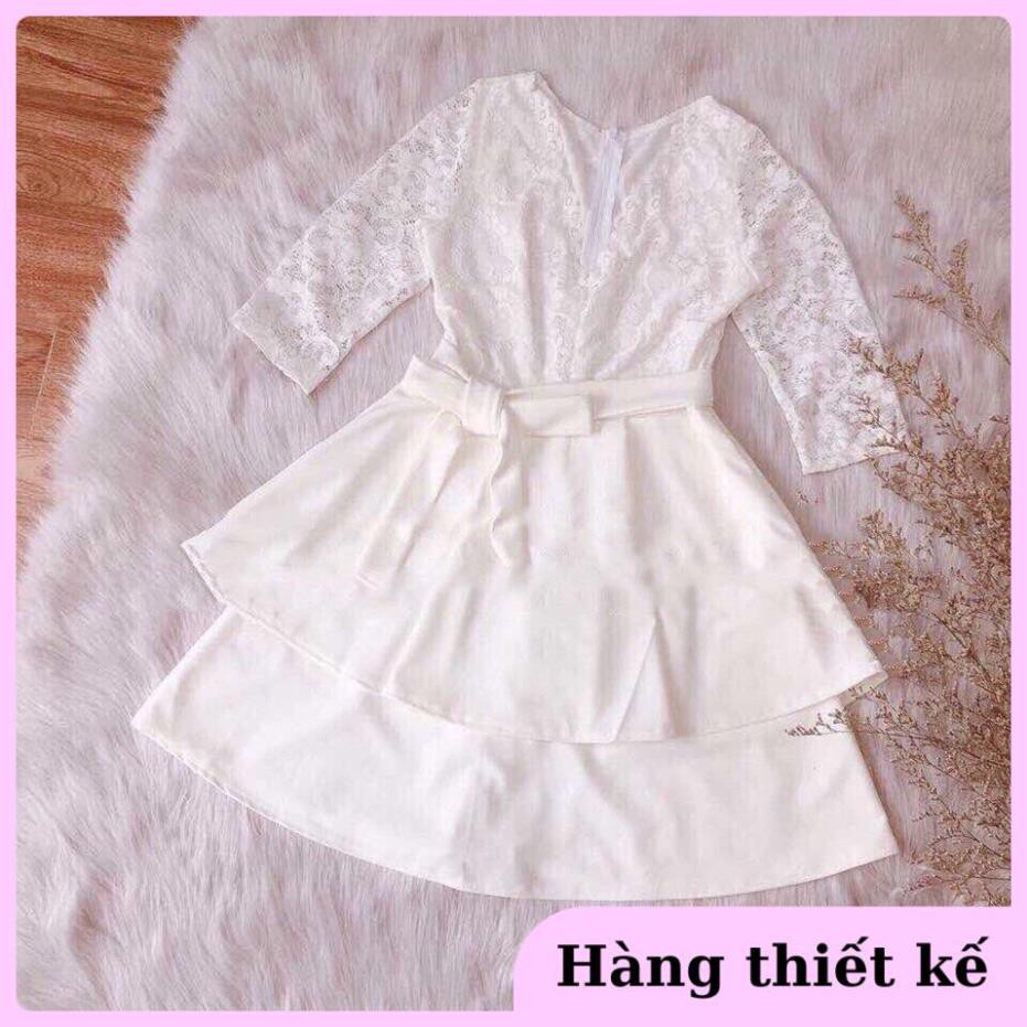 ( Hàng cao cấp ) Đầm dự tiệc dáng xòe cổ tim đẹp lộng lẫy, đầm ren trắng siêu xinh Pie Dress | BigBuy360 - bigbuy360.vn