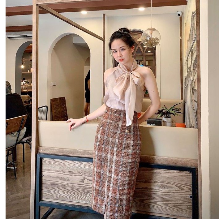 Áo tơ cổ nơ Ruby