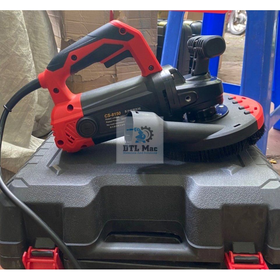 Máy mài bê tông cầm tay đa năng CS 8150 - 5800W lắp đĩa mài D100 đến D180, có chụp hút bụi. Công tác điều kiển 5 tốc độ