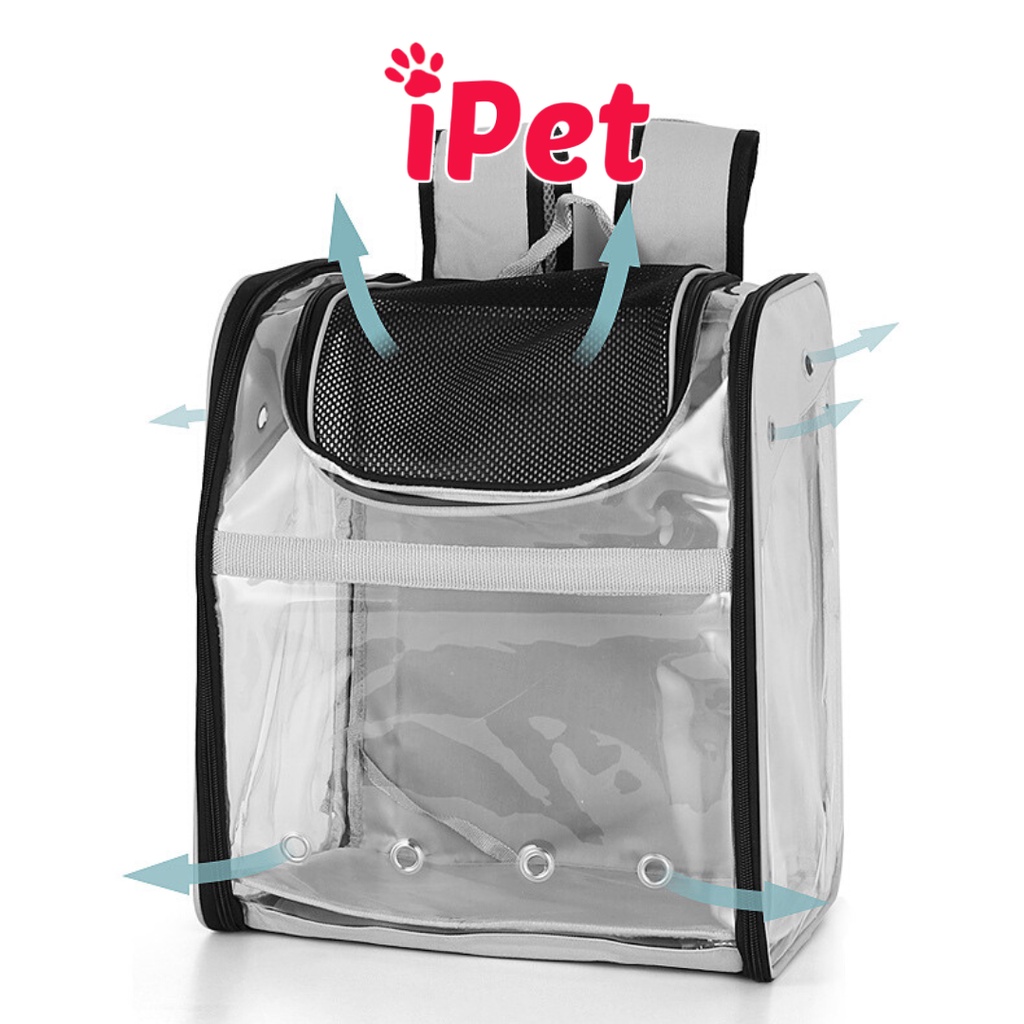 Balo phi hành gia nhựa vuông lớn vận chuyển chó mèo đi chơi du lịch - iPet Shop