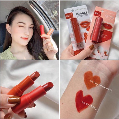 [ƯU ĐÃI] Combo 2 Son Một Bóng Một Kem Lì Karmart Baby Bright Thái Lan