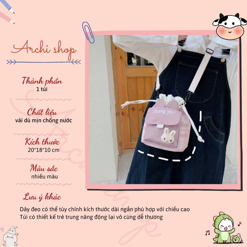 Túi đeo chéo tai thỏ phối màu Chongya | BigBuy360 - bigbuy360.vn