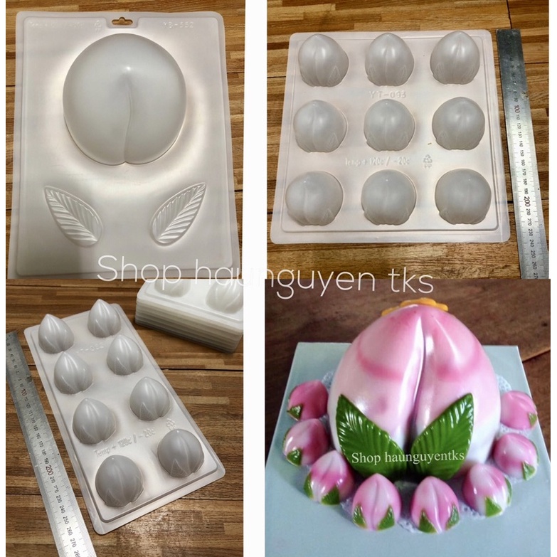 Khuôn rau câu trái đào nhiều mẫu