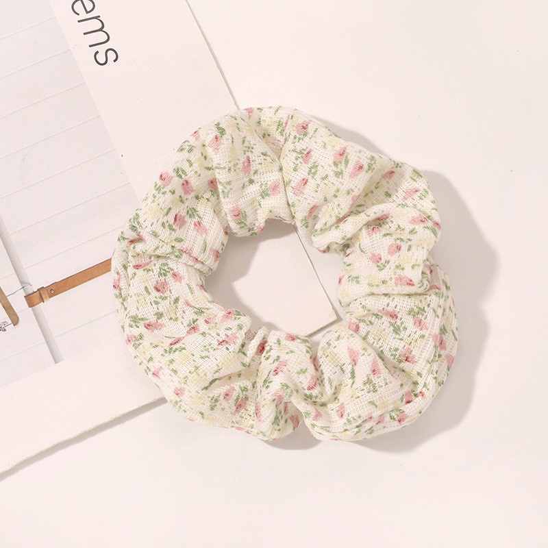 Dây Cột Tóc Co Giãn In Họa Tiết Hoa Ngọt Ngào Tươi Mới Cho Nữ