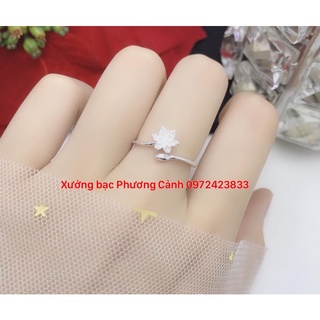 Nhẫn nữ bạc ta hình hoa sen giá cực rẻ XƯỞNG BẠC PHƯƠNG CẢNH CPJ