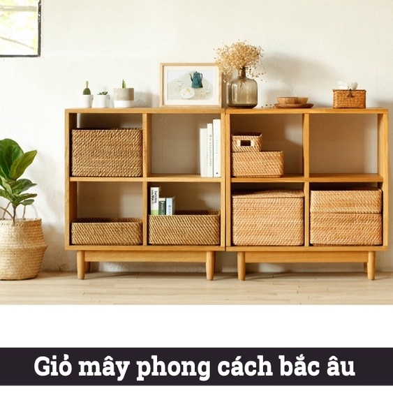 Hộp đựng đồ đan tay BAMBOOO ECO đựng quần áo đồ chơi trang trí đồ dùng cá nhân trong gia đình , khách sạn , nhà hàng