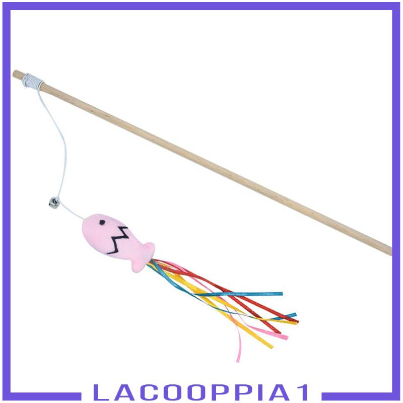 [Lacooppia1] Đồ Chơi Gậy Tương Tác Với Mèo Dây Ruy Băng Nhiều Màu Sắc Và Chuông Cho Mèo Cưng