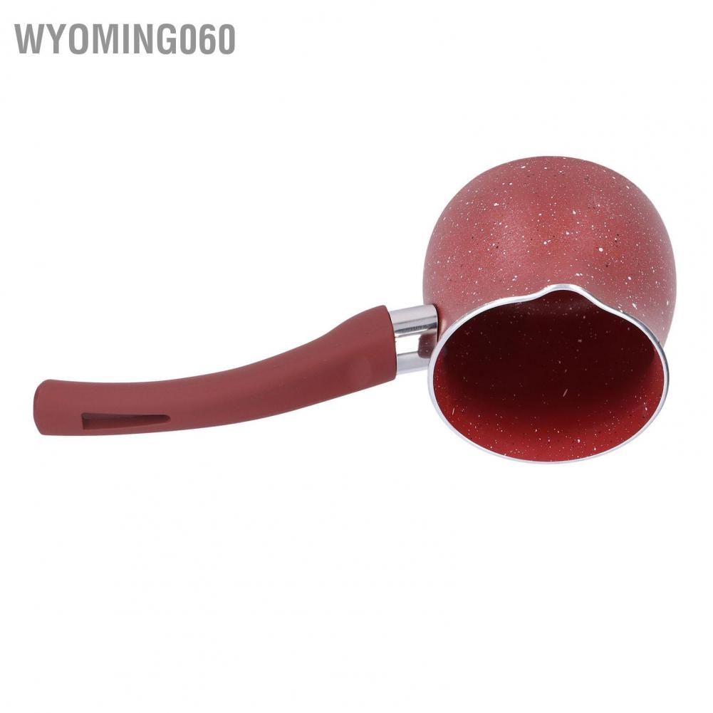Wyoming060 Nonstick Milk Pan 8cm Dia Single Handle Aluminum Alloy Cooking Pot for Coffee Butter Chocolate