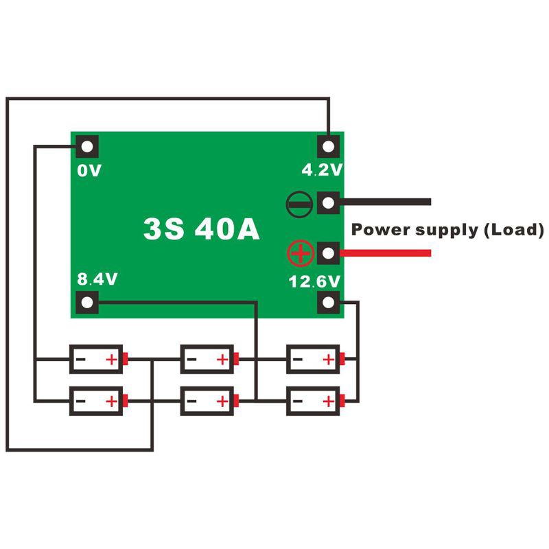 Bảng Mạch Bảo Vệ Pin Lithium 3s 40a Li-Ion Pcb Bms 5.6v Kèm Bộ Sạc