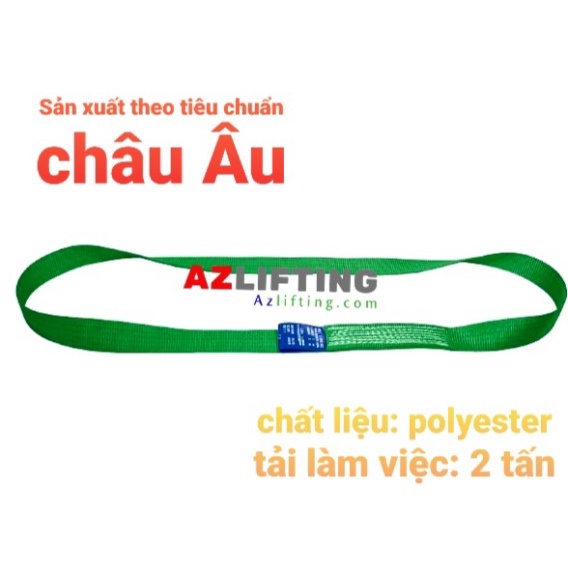 [Giá tại kho] Cáp vải cẩu hàng 2 tấn bản 50mm may vòng tròn