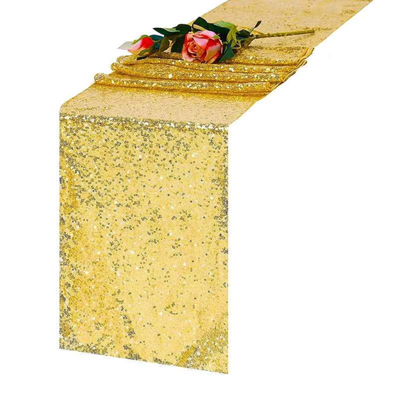 Khăn Trải Bàn Hình Chữ Nhật Đính Kim Sa Lấp Lánh