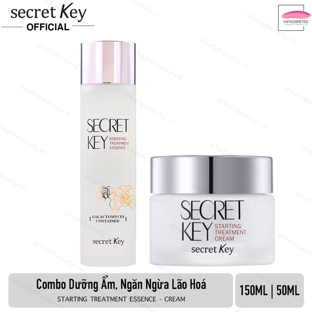 Combo 2 sản phẩm dưỡng ẩm da ngăn ngừa lão hóa Secret Key Starting Treatment (Essence + Cream)