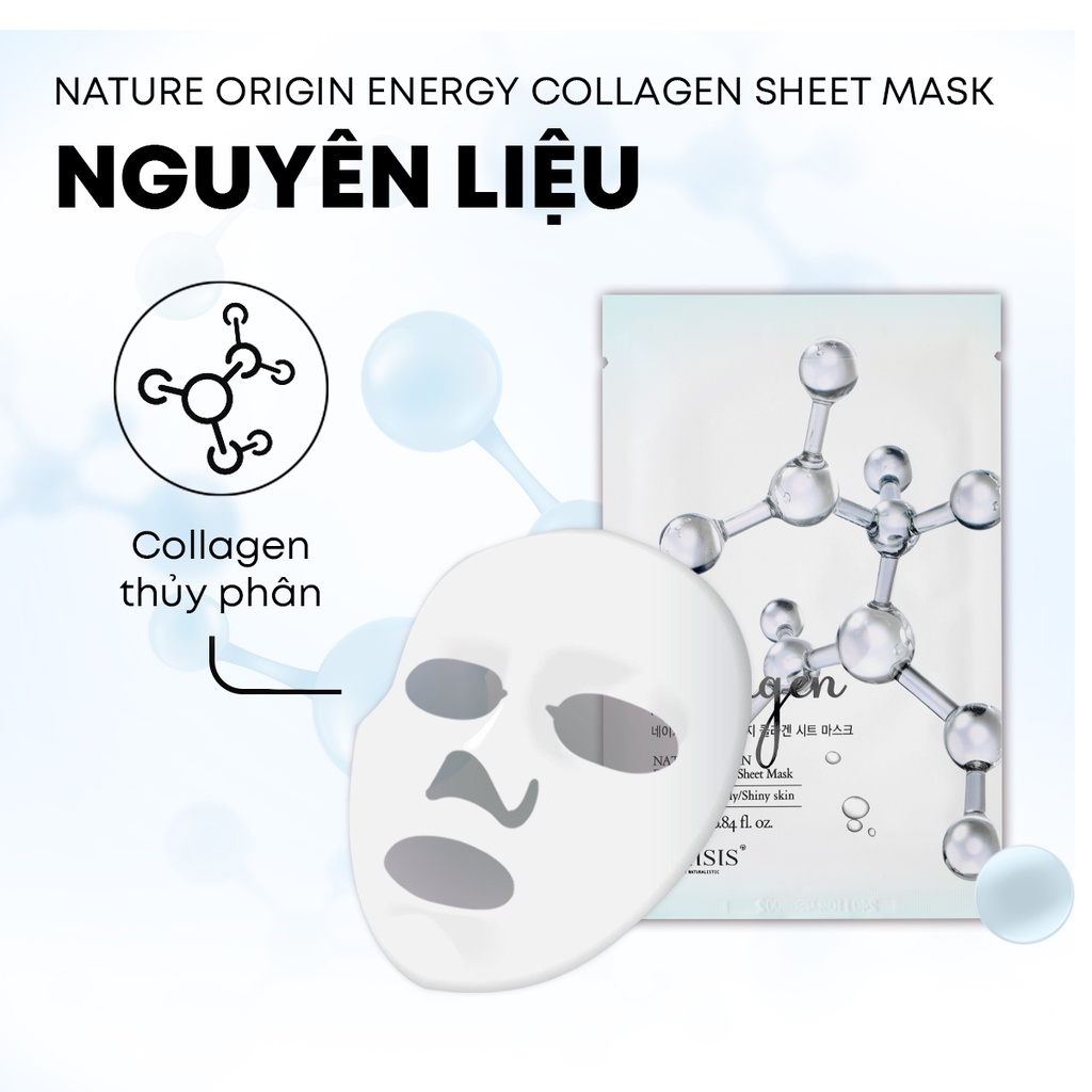 Combo 10 Mặt Nạ Collagen WHISIS Nature Origin Energy Collagen Sheet Mask 25ml/miếng