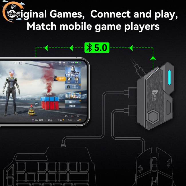 Bộ Chuyển Đổi Chuột Và Bàn Phím Đơn Bluetooth 5.0 Dùng Để Chơi Game Điện Thoại Di Động