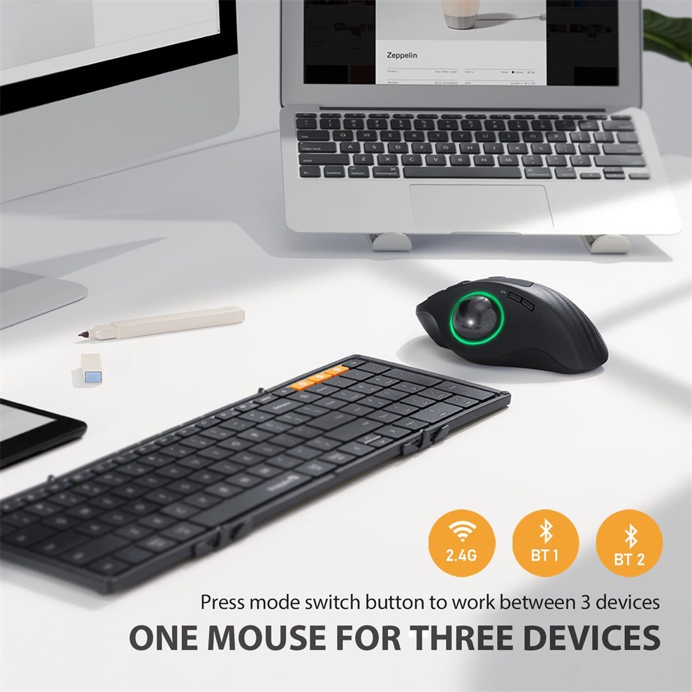 Jomaa Chuột bluetooth Không Dây rgb + Chuột 2.4g Có Thể Sạc Lại
