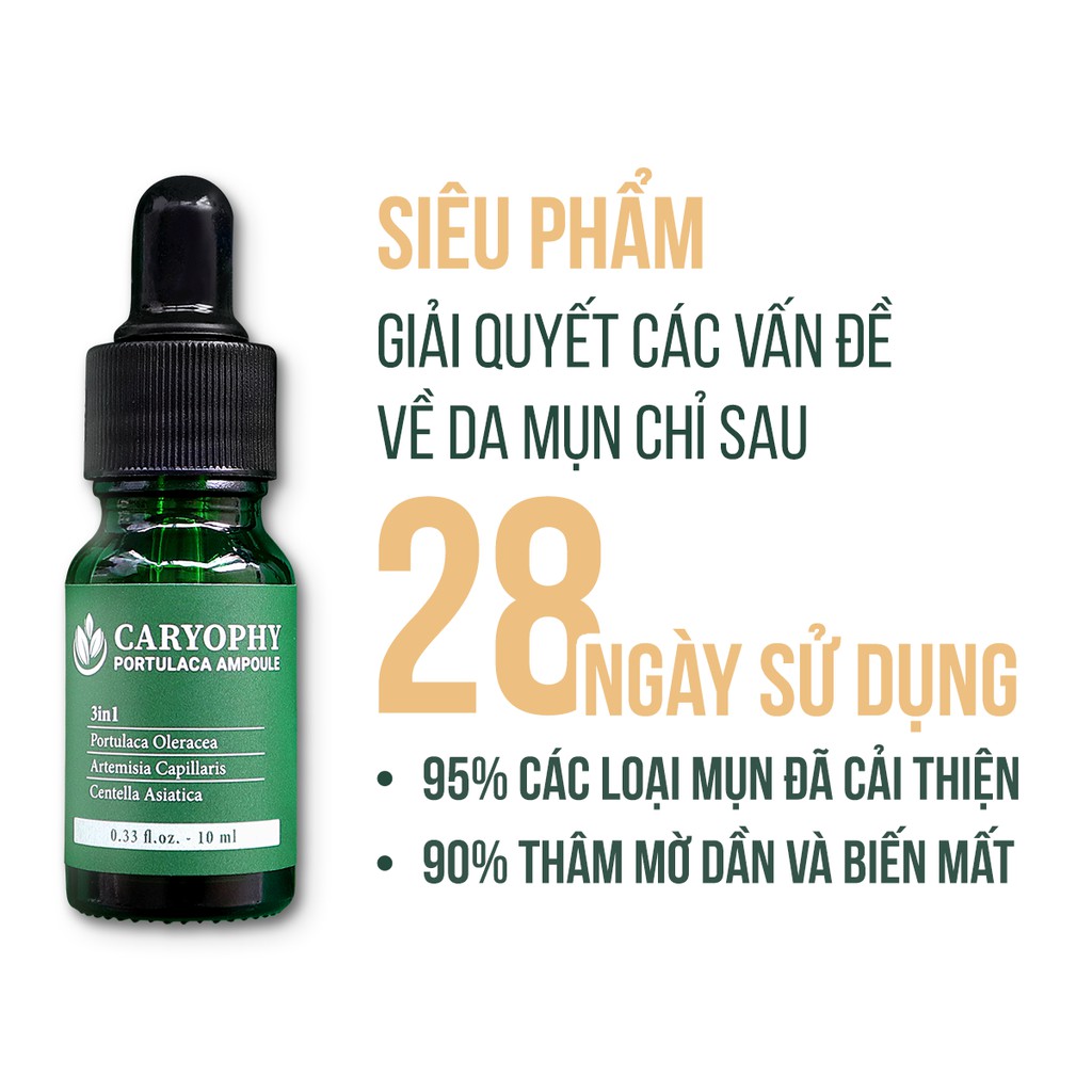 Serum rau má giảm mụn mờ thâm Caryophy Portulaca Ampoule (10ml 30ml)