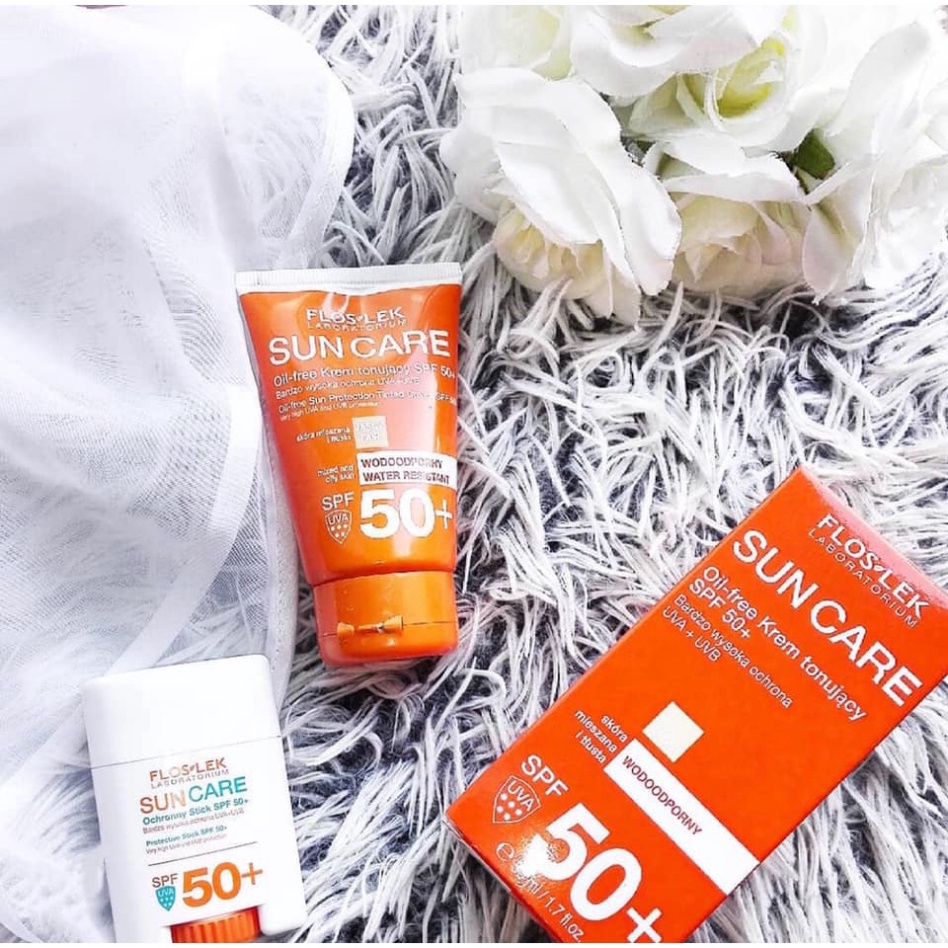 Kem Chống Nắng Cho Da Dầu Mụn Oil Free Sun Protection Tinted Cream SPF 50+ FLOSLEK Giúp Bảo Vệ Da Toàn Diện Tuýp 50ml