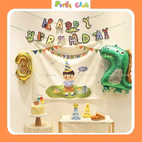 Dây treo trang trí - dây chữ trang trí sinh nhật hình khủng long