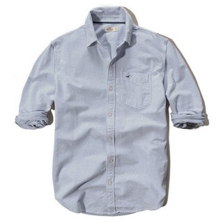 Áo sơ mi nam tay dài Hollister màu Xám Môn vải Oxford - Đỉnh Cao Hàng Xuất