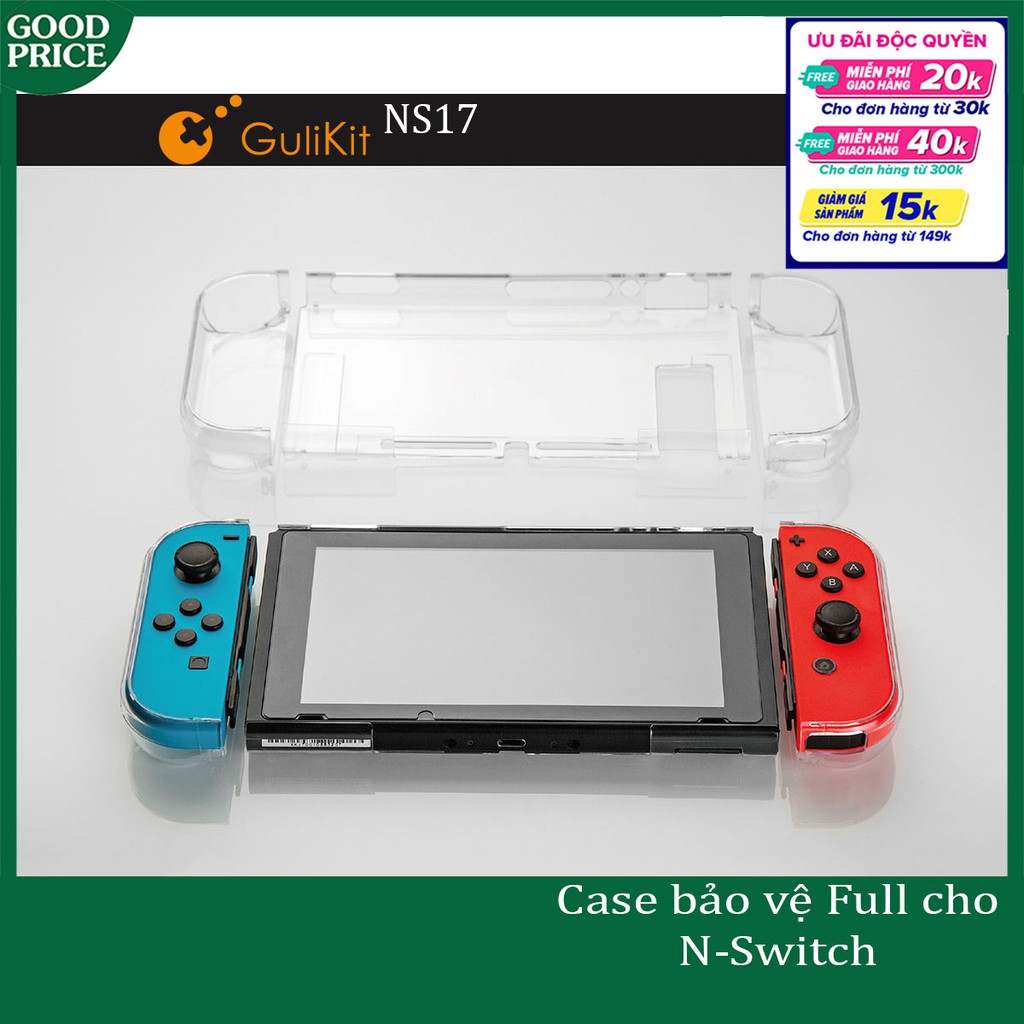 Case bảo vệ Full 360 cao cấp trong suốt cho N-Switch - Gulikit Ns17