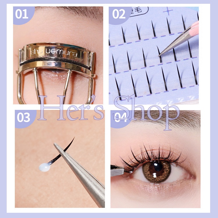 Lông Mi Giả Tách Sợi Nối Mi Dưới Tự Nhiên Độ Dài 5mm-7mm Tặng Keo Dán Mi - Mi Giả Tách Sợi Tự Nối Tại Nhà B7253