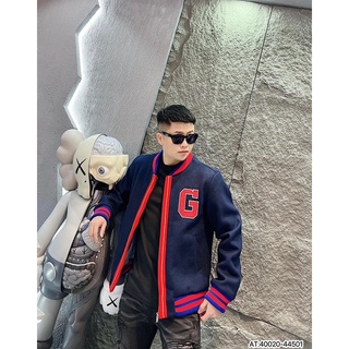 Áo khoác jacket gc viền thêu logo hot - áo dạ khoác ngoài nam nữ cổ len bo hàng đẹp