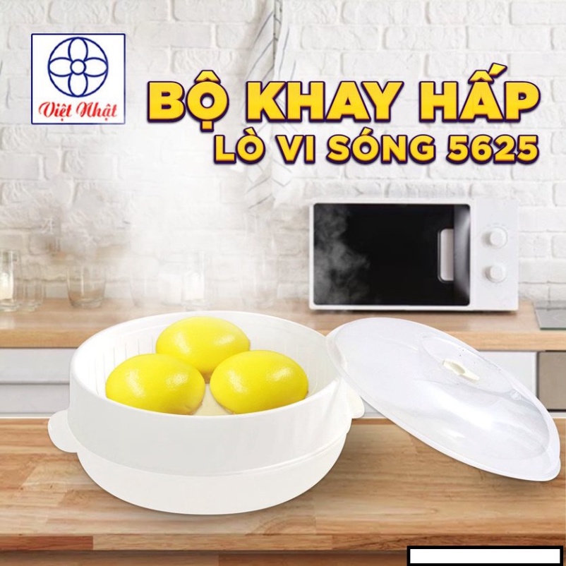 khay hấp lò vi sóng hấp xôi, bánh bao, xửng hấp nhựa Việt Nhật 5625