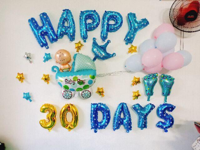 Set Bóng Trang Trí Đầy Tháng Cho Bé Yêu, Sinh Nhật, Thôi Nôi