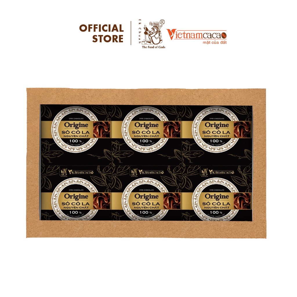 Socola nguyên chất Single Origine - Set 6 thanh - Vinacacao 210 gram
