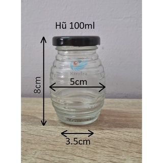 Hũ thủy tinh con ong nắp thiếc - 100ml