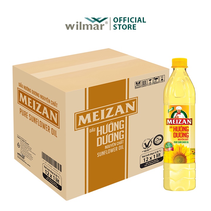 [Hỏa Tốc HCM] Thùng 12 chai Dầu hướng dương Meizan 1L