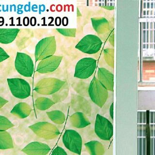 Decal dán kính/kiếng lá xanh