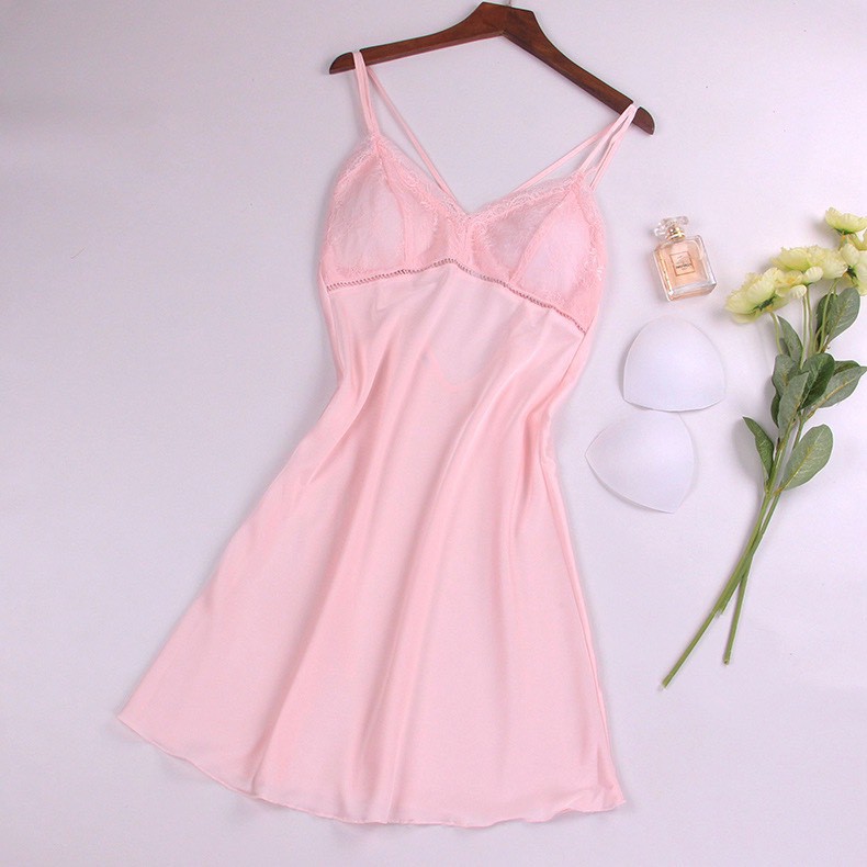 [SHIP NHANH 2H] Váy ngủ sexy satin phối ren ngực [có mút ngực tháo rời] Đầm ngủ gợi cảm - cô chủ nhỏ chuyên sỉ | BigBuy360 - bigbuy360.vn