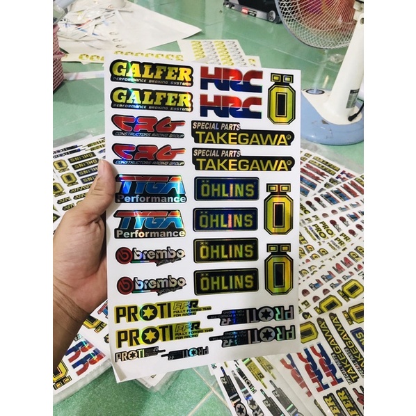 combo 25 sticker nhãn hiệu xe máy Crom