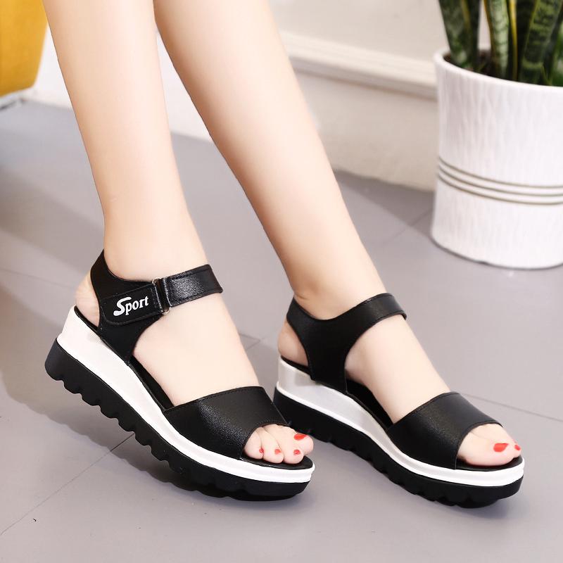 Giày sandal da PU đế dày thời trang nữ tính