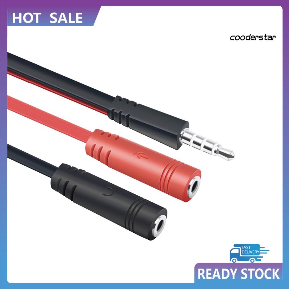 Cáp chuyển đổi từ 1 đầu đực sang 2 đầu cái 3.5mm dành cho điện thoại laptop PC