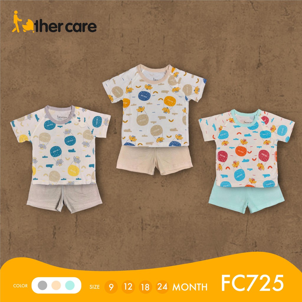Bộ Quần Áo Trẻ em CT FatherCare Cài Vai Raglan - Họa Tiết Voi Trơn FC725