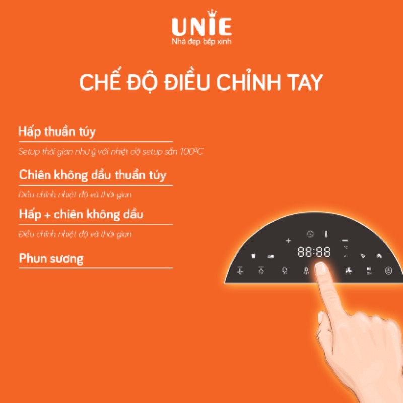 [Chính Hãng] Nồi chiên không dầu hơi nước 15 lít cao cấp UNIE Steam Color, lỗi 1 đổi 1, bảo hành 24 tháng toàn quốc