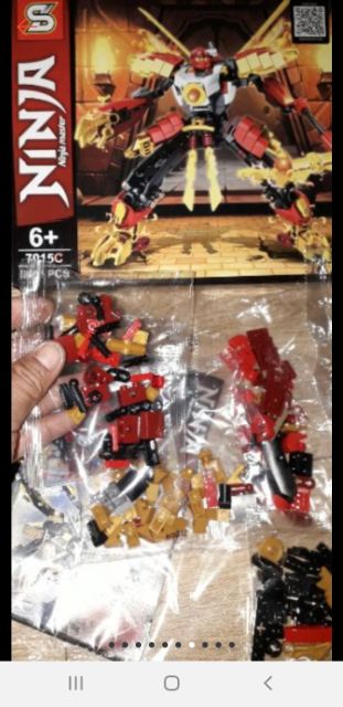 Lắp ráp 1 hộp LegoNinja Hiệp sĩ 7015 có trên 210 chi tiết bằng nhựa rất đẹp