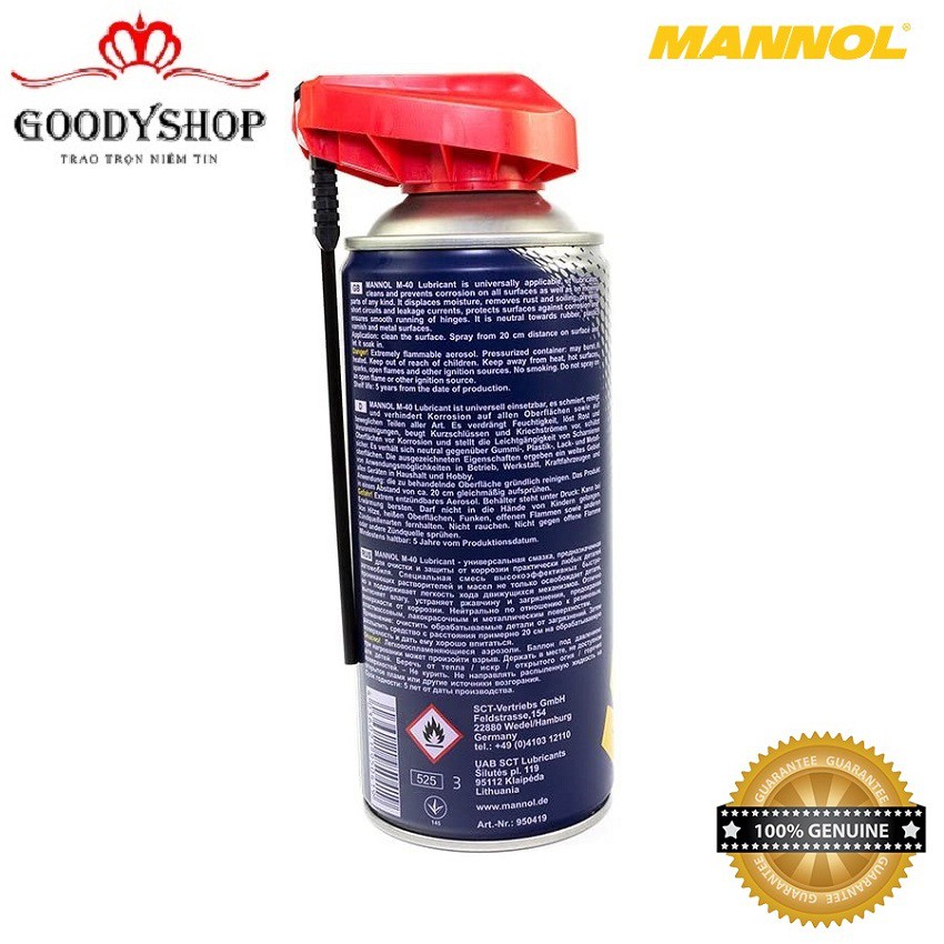 Dầu Bôi Trơn, Chống Gỉ, Bảo Vệ Kim Loại, Đa Năng MANNOL 9895 | 9898 | 9892 | 9899 M-40 Lubricant , Nhập khẩu Đức