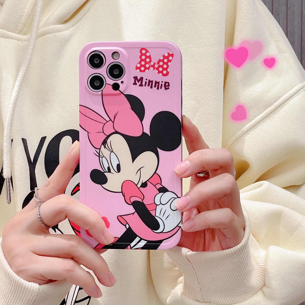 DISNEY Ốp Điện Thoại Họa Tiết Hoạt Hình Mickey Minnie Cho iphone 13 Pro Max i13 13pro 11ProMax i11 X XR Xs Max 7plus 8plus 12Pro 12 Pro Max