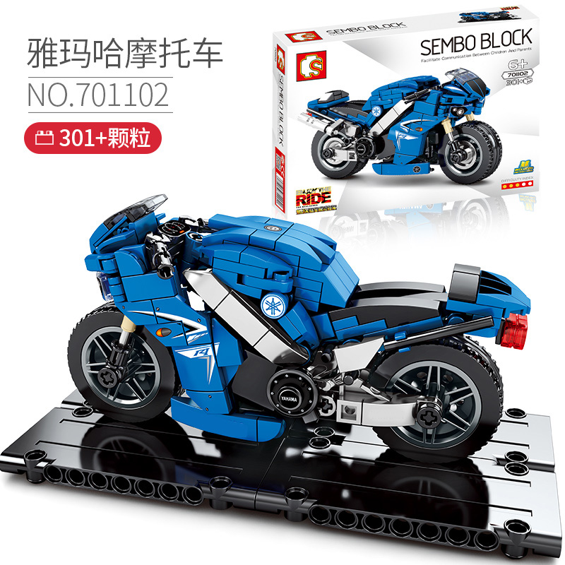 Lego xe máy Harley loạt YAMAHA Ducati HONDA Xe máy lắp ráp đồ chơi mô hình cậu bé