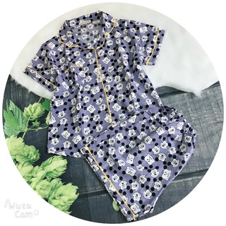 Bộ Pijama Cộc Full Viền